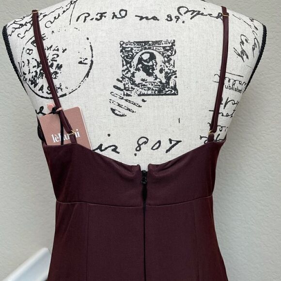 LèRumi Eggplant Midi/ Maxi Lola Dress with Front Bow Size S/ M adjustable strap - Picture 8 of 15